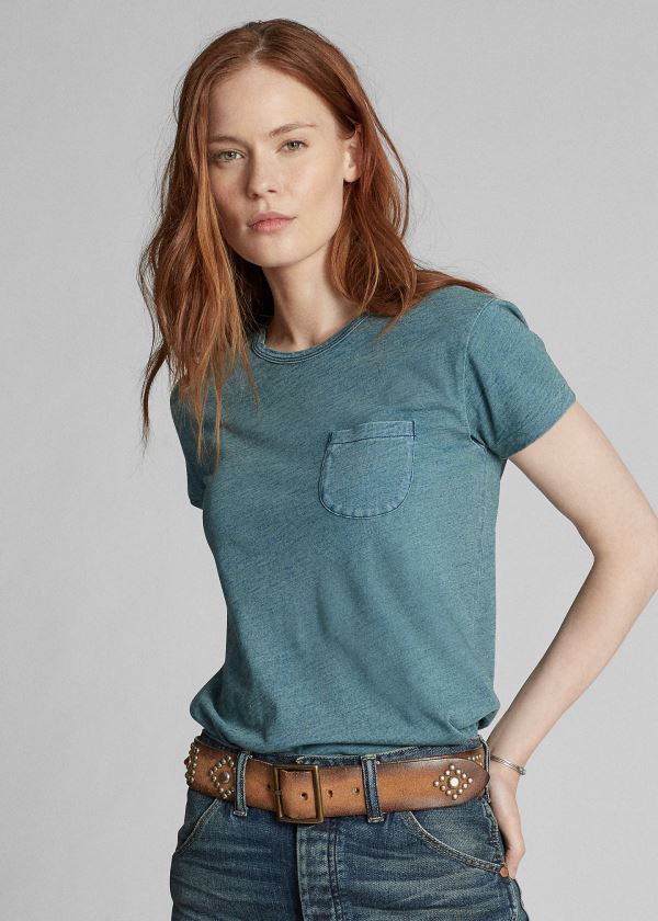 Ralph Lauren Cotton Pocket T Shirt Dame Danmark (YVEFS7381)